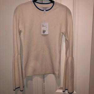 & Other Stories cream and blue colored sweater